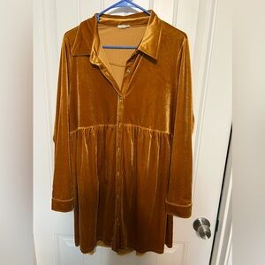 Jodifl Velvet Button Up Dress Medium